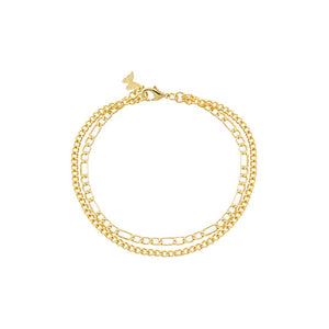 Gold Two In One Chunky Double Chain Bracelet - Adina Eden's Jewels