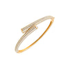 Gold Pave Overlap Claw Bangle Bracelet - Adina Eden's Jewels