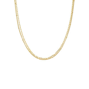 Gold Two In One Double Baby Chain Necklace - Adina Eden's Jewels