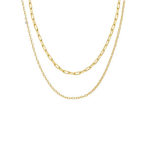 Gold Two In One Graduated Paperclip Necklace - Adina Eden's Jewels