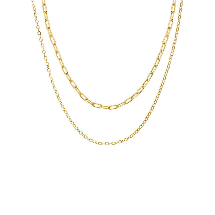 Gold Two In One Graduated Paperclip Necklace - Adina Eden's Jewels