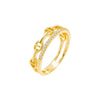 Gold / 5 CZ Pave X Solid Mariner Band Ring - Adina Eden's Jewels