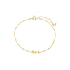 Gold Solid/Pave Triple Diamond Shape Bar Bracelet - Adina Eden's Jewels