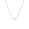 Gold Solid/Pave Triple Diamond Shape Bar Necklace - Adina Eden's Jewels