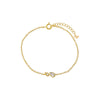 Gold CZ Double Teardrop Bezel Bracelet - Adina Eden's Jewels