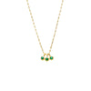 Emerald Green Colored CZ Triple Bezel Shaker Charm Necklace - Adina Eden's Jewels