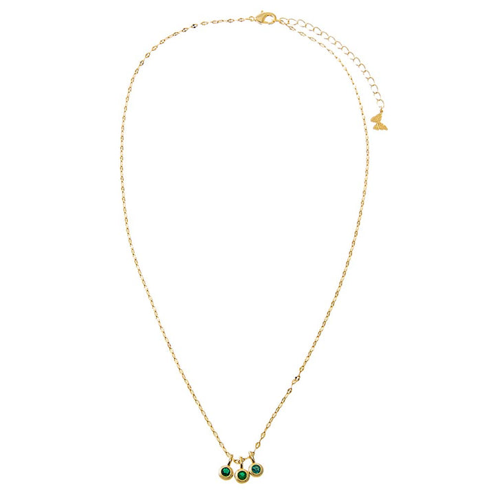  Colored CZ Triple Bezel Shaker Charm Necklace - Adina Eden's Jewels