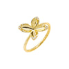 Gold / 6 Pave Accented Four Leaf Flower Ring - Adina Eden's Jewels