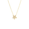 Gold Pave X Baguette Fancy Flower Pendant Necklace - Adina Eden's Jewels