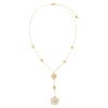  Multi CZ Pave Outlined Colored Flower Stone Lariat Necklace - Adina Eden's Jewels