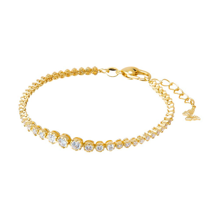  CZ Bezel Graduated Tennis Bracelet - Adina Eden's Jewels