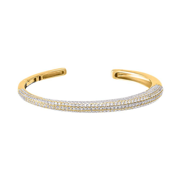  Pave Wide Open Bangle Bracelet - Adina Eden's Jewels