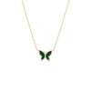 Malachite Pave Outline Colored Stone Butterfly Necklace - Adina Eden's Jewels