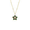 Malachite Fancy Pave Colored Stone Flower Necklace - Adina Eden's Jewels