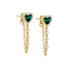 Malachite Pave Colored Gemstone Drop Chain Stud Earring - Adina Eden's Jewels