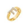 Gold / 6 Pave Chai Wide Band Ring - Adina Eden's Jewels