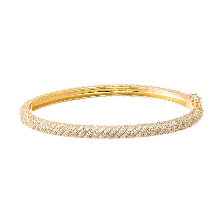  Pave Twisted Rope Bangle Bracelet - Adina Eden's Jewels