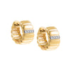 Gold Pave Accented Ridged Box Hoop Earring - Adina Eden's Jewels