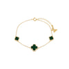 Onyx Triple Graduated Pave Outline Colored Stone Clover Bracelet - Adina Eden's Jewels