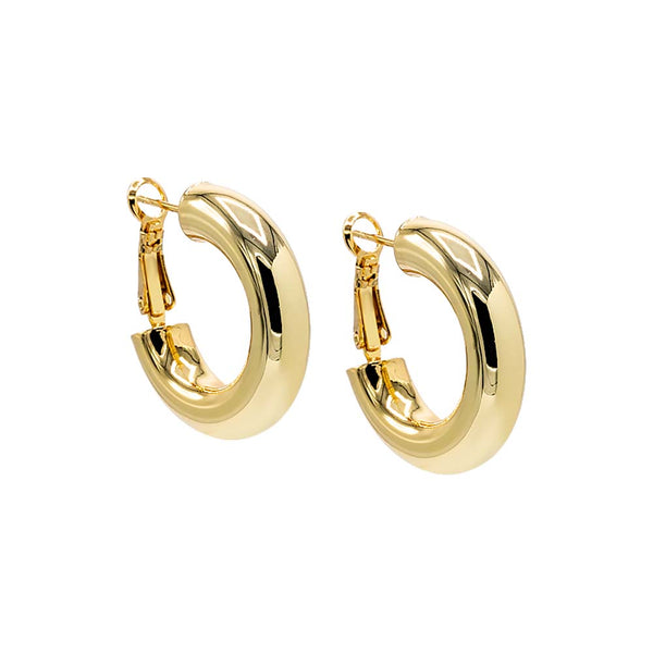 Wide Rounded Hollow Hoop Earring – Adina Eden