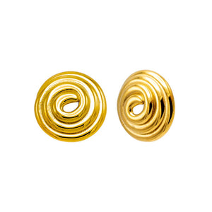 Gold Swirled Circle Stud Earring - Adina Eden's Jewels