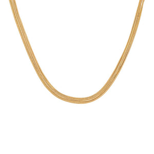 Gold Multi Strand Snake Chain Necklace - Adina Eden's Jewels