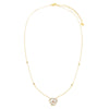  Pave Fancy Stone Flower Bezel Necklace - Adina Eden's Jewels