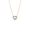 Mother Of Pearl Pave Diamond Colored Stone Heart Necklace 14K - Adina Eden's Jewels