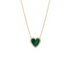 Malachite Pave Diamond Colored Stone Heart Necklace 14K - Adina Eden's Jewels