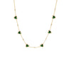 Malachite Pave Outlined Colored Stone Multi Heart Necklace - Adina Eden's Jewels