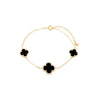 Triple Graduated Pave Outline Colored Stone Clover Bracelet - Adina Eden's Jewels