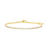 Gold CZ Half Tennis Link Bracelet - Adina Eden's Jewels