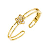 Gold Fancy Colored Stone Flower Bangle - Adina Eden's Jewels