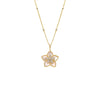 Mother Of Pearl Fancy Pave Colored Stone Flower Necklace - Adina Eden's Jewels