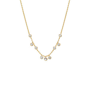 Gold Scattered CZ Bezel Shaker Necklace - Adina Eden's Jewels