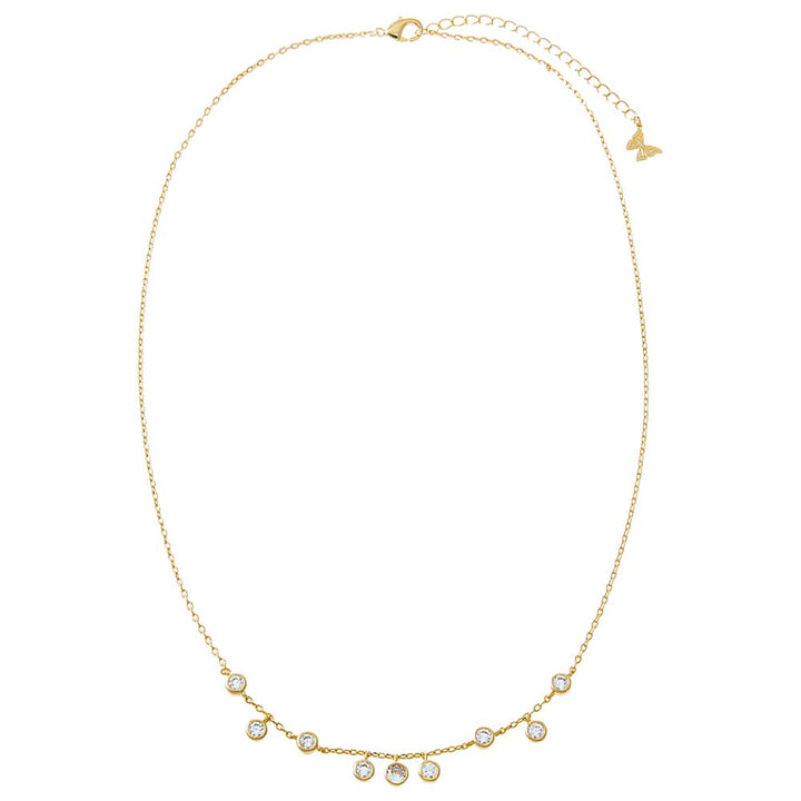  Scattered CZ Bezel Shaker Necklace - Adina Eden's Jewels