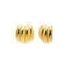 Gold Puffy Ridged Statement Stud Earring - Adina Eden's Jewels