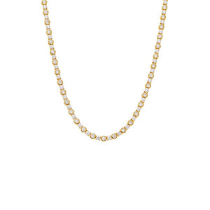 Gold CZ Bezel Multi Shape Tennis Necklace - Adina Eden's Jewels