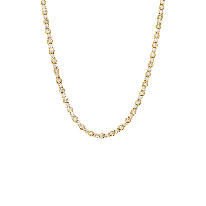 Gold CZ Bezel Multi Shape Tennis Necklace - Adina Eden's Jewels