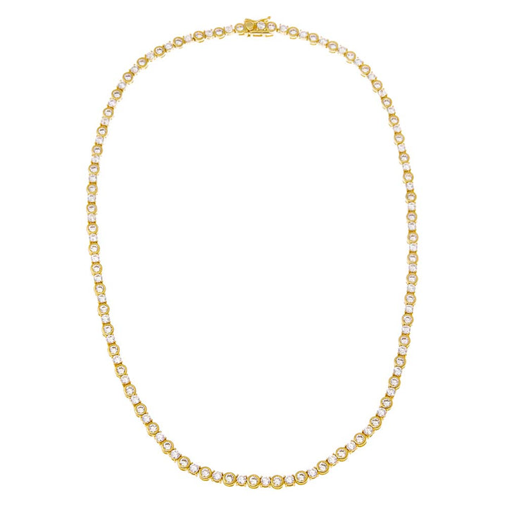  CZ Bezel Multi Shape Tennis Necklace - Adina Eden's Jewels