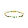 Emerald Green Colored Multi Shape Bezel Tennis Bracelet - Adina Eden's Jewels