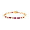 Ruby Red Colored Multi Shape Bezel Tennis Bracelet - Adina Eden's Jewels