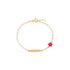 Neon Pink Kids Pink Enamel Flower X ID Bracelet 14K - Adina Eden's Jewels