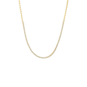  CZ Half Tennis Link Necklace - Adina Eden's Jewels