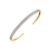 Gold Double Row Pave Open Bangle Bracelet - Adina Eden's Jewels