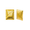 Gold Rectangular Ridged Statement Stud Earring - Adina Eden's Jewels