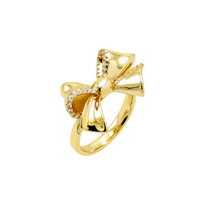  Pave Outlined Bow Tie Ring - Adina Eden's Jewels