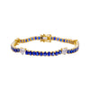  Diamond Pave Accented Sapphire Blue Tennis Bracelet 14K - Adina Eden's Jewels