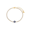 Gold Sapphire Blue Star Of David Tennis Bracelet - Adina Eden's Jewels