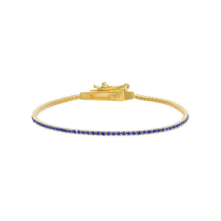 Sapphire Blue Colored CZ All Around Tennis Bracelet - Adina Eden's Jewels